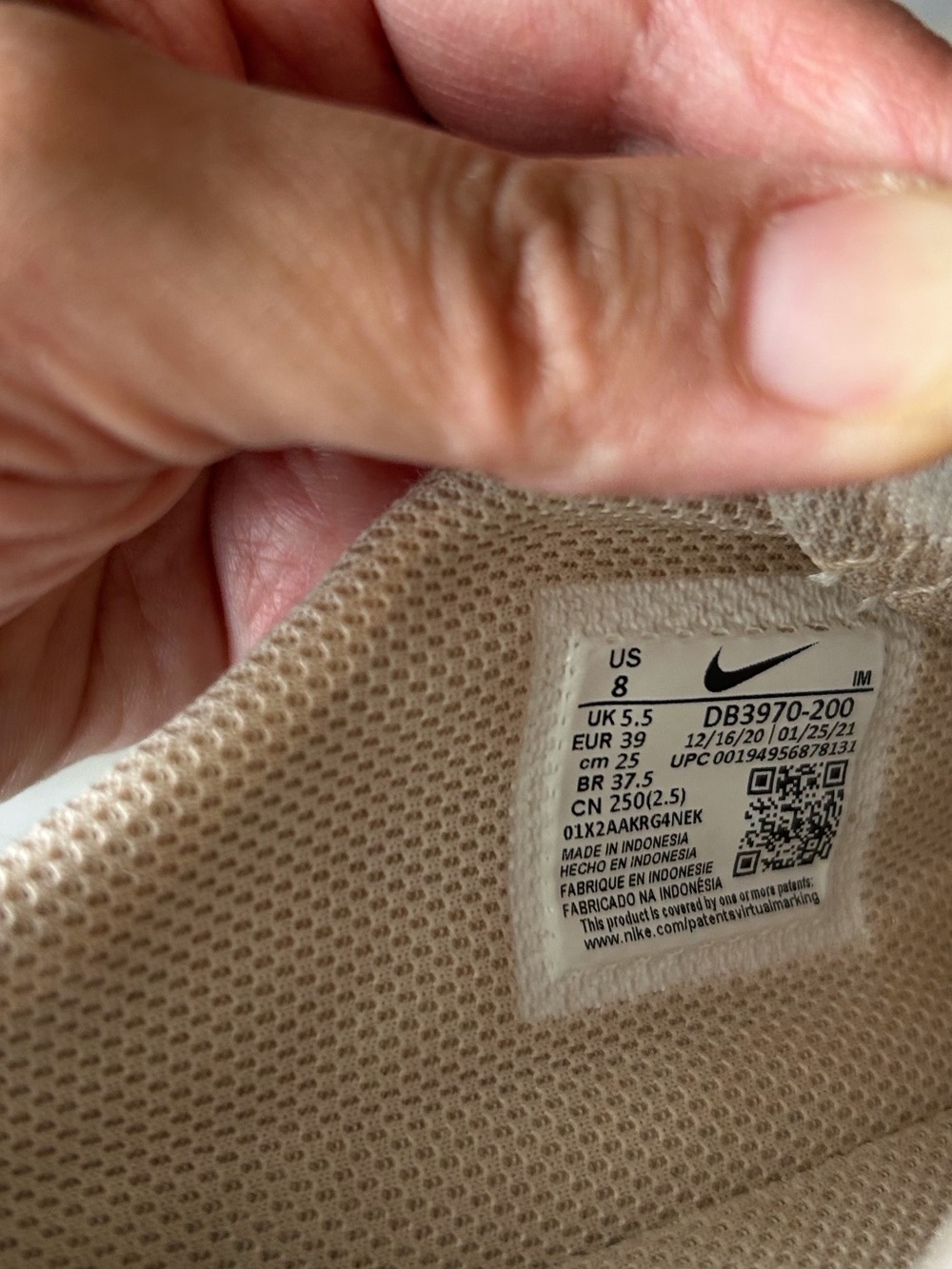 Nike Court Legacy Mule Canvas Sneakers off White cream Size 8 - Picture 5 of 5